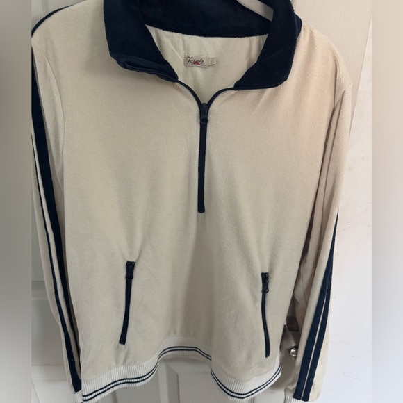 Faherty Brand Richie Quarter Zip Women’s Sweater Top Cream Large - Picture 6 of 16